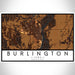 Burlington Iowa Map Print Landscape Orientation in Ember Style With Shaded Background