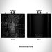Rendered View of Burlington Iowa Map Engraving on 6oz Stainless Steel Flask in Black