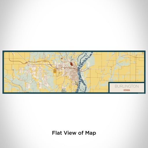 Flat View of Map Custom Burlington Iowa Map Enamel Mug in Woodblock
