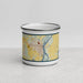 Front View Custom Burlington Iowa Map Enamel Mug in Woodblock