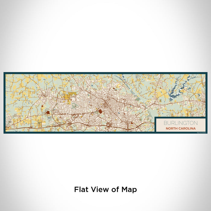 Flat View of Map Custom Burlington North Carolina Map Enamel Mug in Woodblock