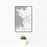 12x18 Burlington Vermont Map Print Portrait Orientation in Classic Style With Small Cactus Plant in White Planter