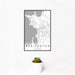 12x18 Burlington Vermont Map Print Portrait Orientation in Classic Style With Small Cactus Plant in White Planter