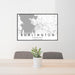 24x36 Burlington Vermont Map Print Landscape Orientation in Classic Style Behind 2 Chairs Table and Potted Plant