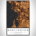 Burlington Vermont Map Print Portrait Orientation in Ember Style With Shaded Background