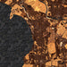 Burlington Vermont Map Print in Ember Style Zoomed In Close Up Showing Details