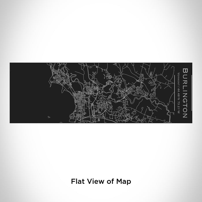Rendered View of Burlington Vermont Map Engraving on 10oz Stainless Steel Insulated Cup with Sliding Lid in Black