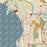 Burlington Vermont Map Print in Woodblock Style Zoomed In Close Up Showing Details