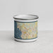 Front View Custom Burlington Vermont Map Enamel Mug in Woodblock