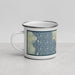 Left View Custom Burlington Vermont Map Enamel Mug in Woodblock