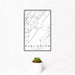 12x18 Burlington West Virginia Map Print Portrait Orientation in Classic Style With Small Cactus Plant in White Planter