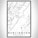 Burlington West Virginia Map Print Portrait Orientation in Classic Style With Shaded Background
