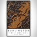 Burlington West Virginia Map Print Portrait Orientation in Ember Style With Shaded Background