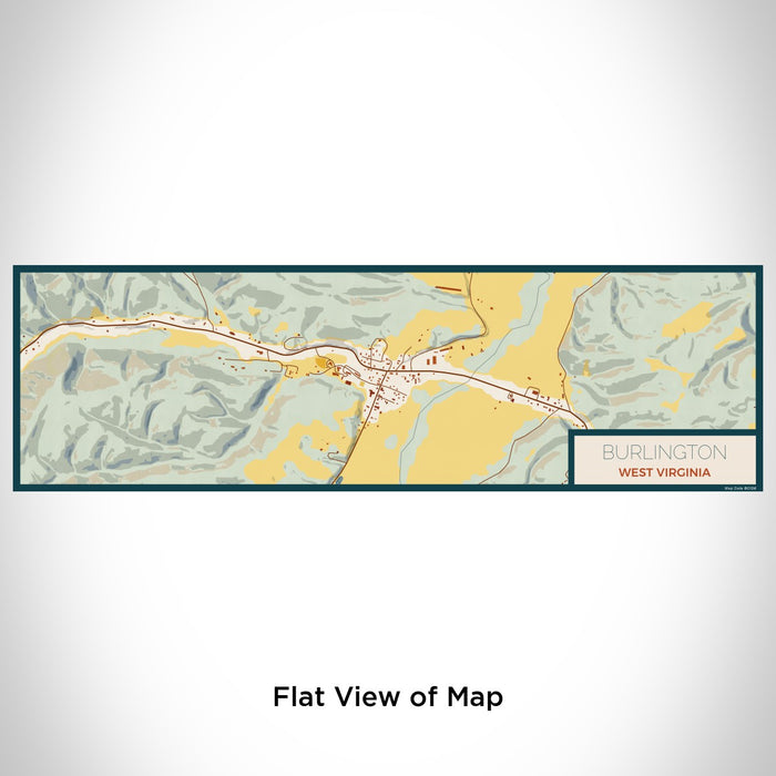 Flat View of Map Custom Burlington West Virginia Map Enamel Mug in Woodblock