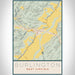 Burlington West Virginia Map Print Portrait Orientation in Woodblock Style With Shaded Background
