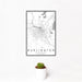 12x18 Burlington Wisconsin Map Print Portrait Orientation in Classic Style With Small Cactus Plant in White Planter