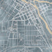 Burlington Wisconsin Map Print in Afternoon Style Zoomed In Close Up Showing Details
