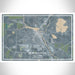 Burlington Wisconsin Map Print Landscape Orientation in Afternoon Style With Shaded Background