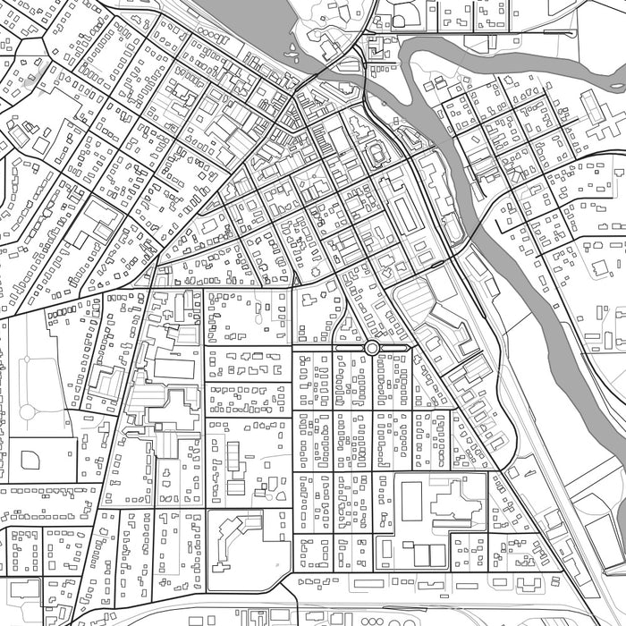 Burlington Wisconsin Map Print in Classic Style Zoomed In Close Up Showing Details