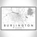 Burlington Wisconsin Map Print Landscape Orientation in Classic Style With Shaded Background