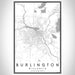Burlington Wisconsin Map Print Portrait Orientation in Classic Style With Shaded Background