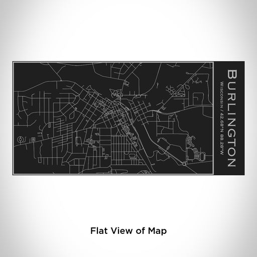 Rendered View of Burlington Wisconsin Map Engraving on 17oz Stainless Steel Insulated Cola Bottle in Black