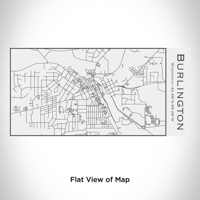 Rendered View of Burlington Wisconsin Map Engraving on 17oz Stainless Steel Insulated Cola Bottle in White