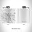 Rendered View of Burlington Wisconsin Map Engraving on 6oz Stainless Steel Flask in White