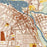 Burlington Wisconsin Map Print in Woodblock Style Zoomed In Close Up Showing Details