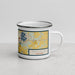 Right View Custom Burlington Wisconsin Map Enamel Mug in Woodblock