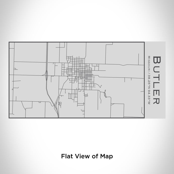 Rendered View of Butler Missouri Map Engraving on 17oz Stainless Steel Insulated Cola Bottle