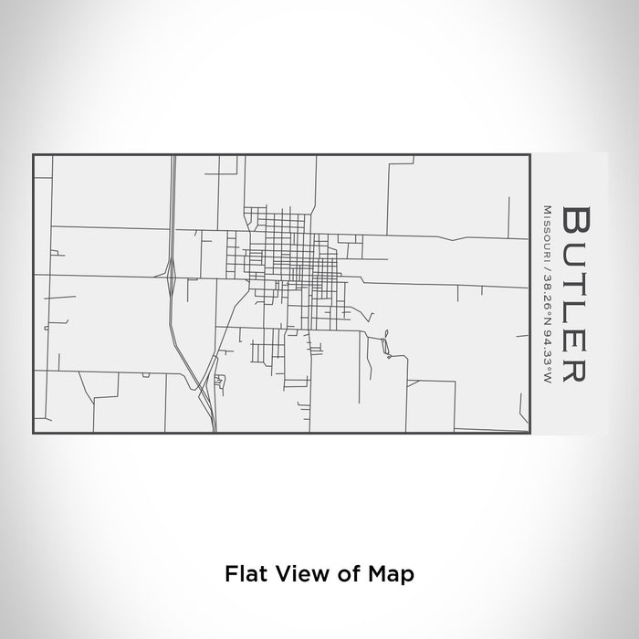Rendered View of Butler Missouri Map Engraving on 17oz Stainless Steel Insulated Cola Bottle in White
