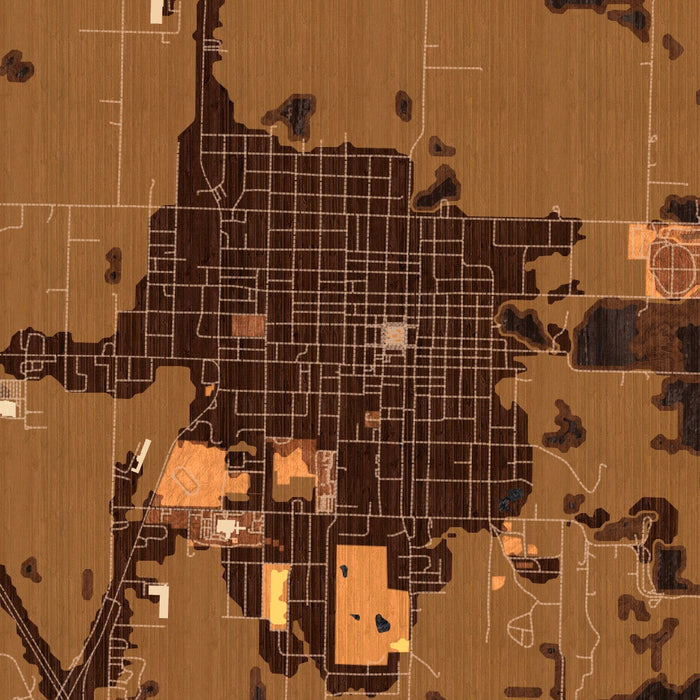 Butler Missouri Map Print in Ember Style Zoomed In Close Up Showing Details