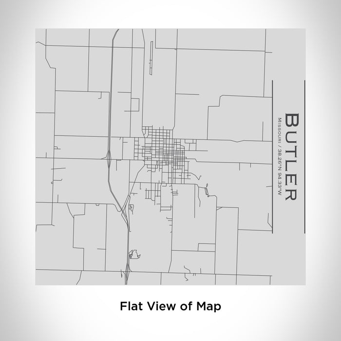 Rendered View of Butler Missouri Map Engraving on 17oz Stainless Steel Insulated Tumbler