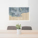 24x36 Cabo San Lucas Mexico Map Print Lanscape Orientation in Afternoon Style Behind 2 Chairs Table and Potted Plant