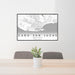 24x36 Cabo San Lucas Mexico Map Print Lanscape Orientation in Classic Style Behind 2 Chairs Table and Potted Plant
