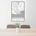 24x36 Cabo San Lucas Mexico Map Print Portrait Orientation in Classic Style Behind 2 Chairs Table and Potted Plant