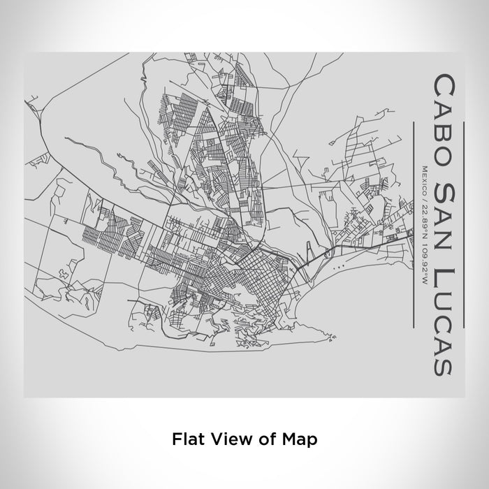 Rendered View of Cabo San Lucas Mexico Map Engraving on 20oz Stainless Steel Insulated Bottle with Bamboo Top