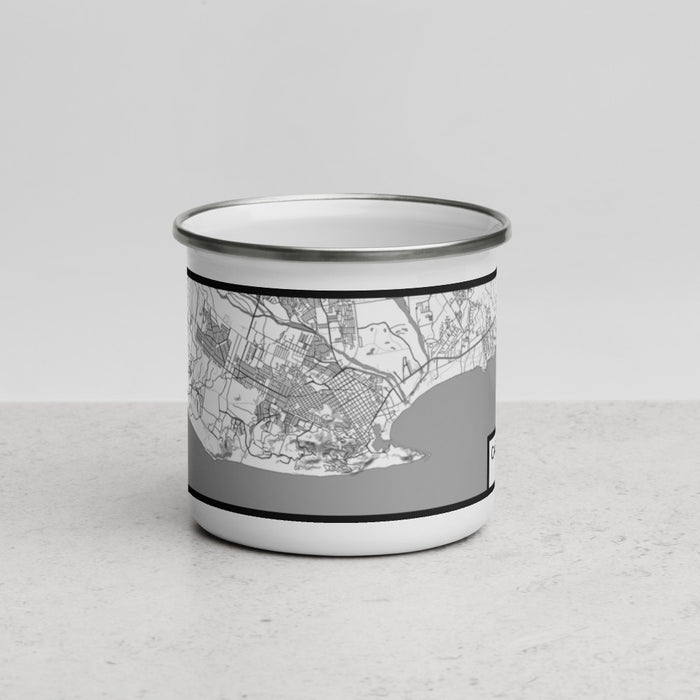 Front View Custom Cabo San Lucas Mexico Map Enamel Mug in Classic