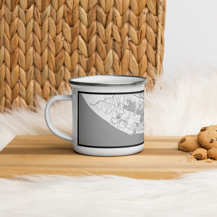 Left View Custom Cabo San Lucas Mexico Map Enamel Mug in Classic on Table Top