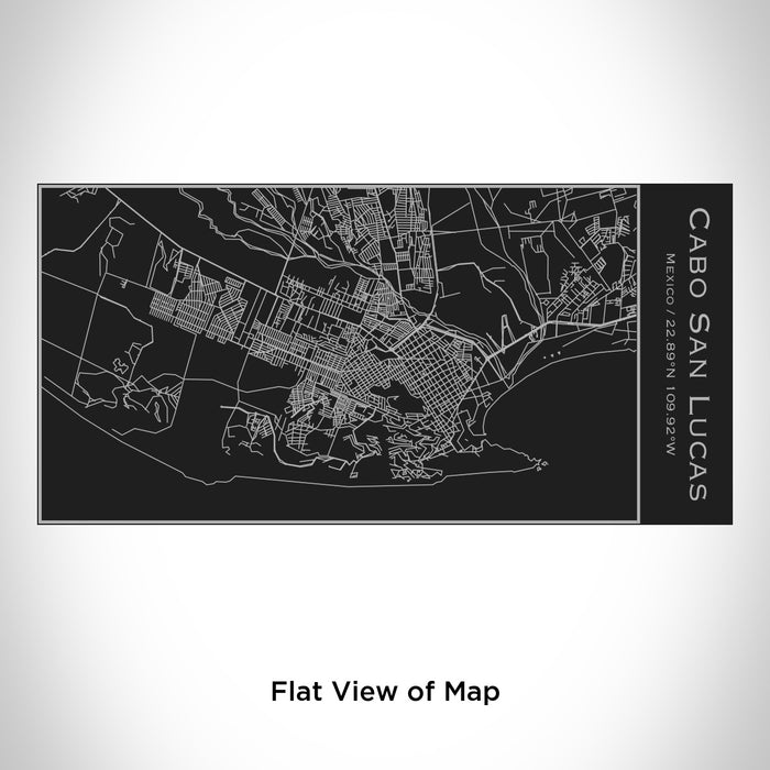 Rendered View of Cabo San Lucas Mexico Map Engraving on 17oz Stainless Steel Insulated Cola Bottle in Black
