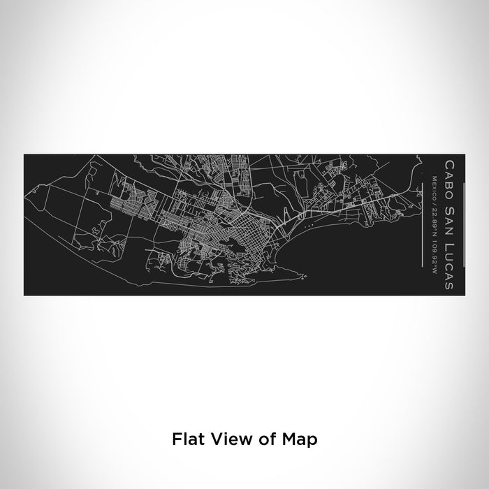 Rendered View of Cabo San Lucas Mexico Map Engraving on 10oz Stainless Steel Insulated Cup with Sliding Lid in Black