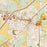Cabot Arkansas Map Print in Woodblock Style Zoomed In Close Up Showing Details