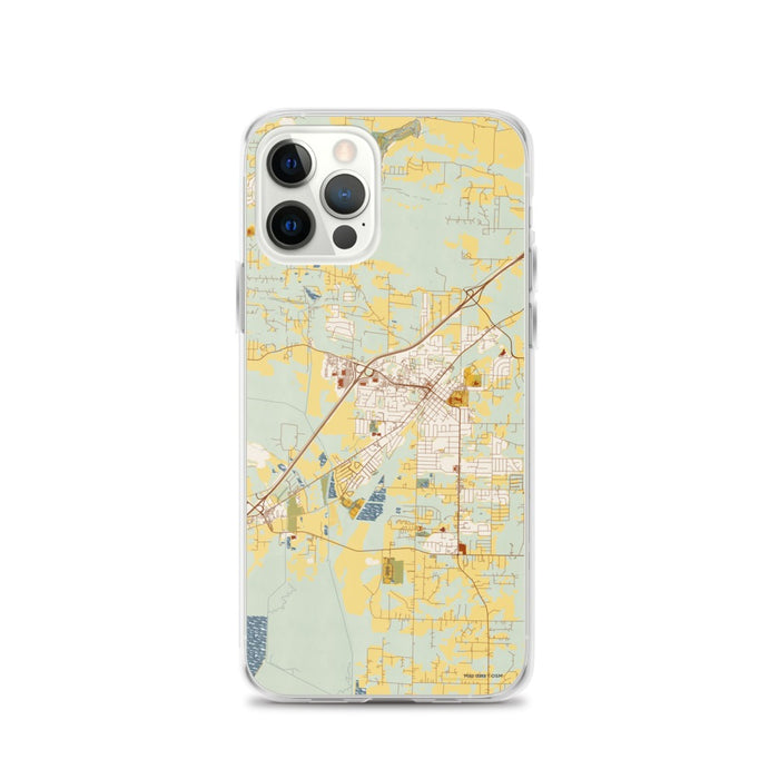 Custom Cabot Arkansas Map iPhone 12 Pro Phone Case in Woodblock