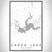 Caddo lake Louisiana Map Print Portrait Orientation in Classic Style With Shaded Background
