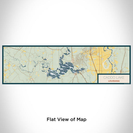 Flat View of Map Custom Caddo lake Louisiana Map Enamel Mug in Woodblock