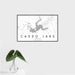 16x24 Caddo lake Texas Map Print Landscape Orientation in Classic Style With Tropical Plant Leaves in Water