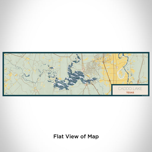 Flat View of Map Custom Caddo lake Texas Map Enamel Mug in Woodblock