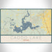 Caddo lake Texas Map Print Landscape Orientation in Woodblock Style With Shaded Background