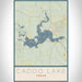 Caddo lake Texas Map Print Portrait Orientation in Woodblock Style With Shaded Background